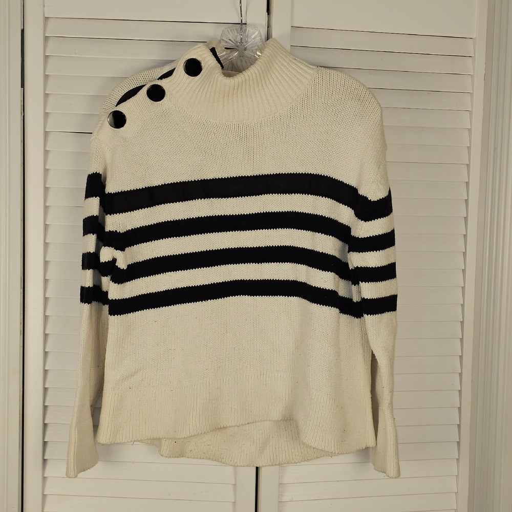 Kate‎ Spade Womens Broome Street Black White Sweater Small